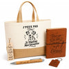 Coffret Cadeau J’peux pas je préfère mon Dalmatien – Sac jute, carnet, stylo, porte-clés et marque-page