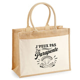 Sac Cabas Jute avec Poche J’peux pas j’ai Parapente
