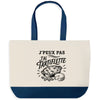 Grand Sac Cabas Fond Bleu J’peux pas j’ai Tartiflette