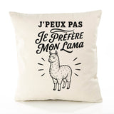 Housse de Coussin J’peux pas je préfère mon Lama