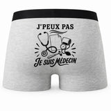 Boxer Homme J’peux pas je suis Médecin – Impression au dos