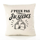 Housse de Coussin J’peux pas j’ai Soldes