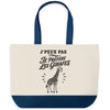 Grand Sac Cabas Fond Bleu J’peux pas je préfère les Girafes