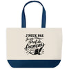 Grand Sac Cabas Fond Bleu J’peux pas je suis Prof de français