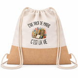 Sac à Dos Toile et Jute Être prof de maths c'est la vie