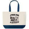 Grand Sac Cabas Fond Bleu J’peux pas je suis Retraité