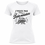 T-shirt de Sport Femme J’peux pas j’ai Train miniature – modélisme ferroviaire (train)