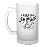 Verre à Bière J’peux pas j’ai Ongles