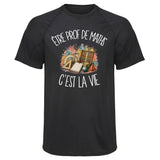 T-shirt de Sport Homme Noir Être prof de maths c'est la vie – Noir
