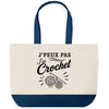 Grand Sac Cabas Fond Bleu J’peux pas j’ai Crochet