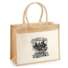 Sac Cabas Jute avec Poche J’peux pas je suis Tatoueur