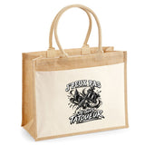 Sac Cabas Jute avec Poche J’peux pas je suis Tatoueur