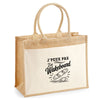 Sac Cabas Jute avec Poche J’peux pas j’ai Wakeboard