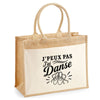Sac Cabas Jute avec Poche J’peux pas j’ai Danse – danse classique