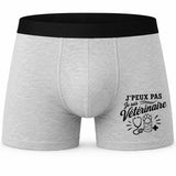 Boxer Homme J’peux pas je suis Vétérinaire – Impression devant