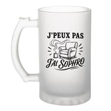 Verre à Bière J’peux pas j’ai Sophro