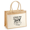 Sac Cabas Jute avec Poche J’peux pas j’ai Surf