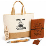 Coffret Cadeau J’peux pas je préfère m’occuper de mon Terrarium – Sac jute, carnet, stylo, porte-clés et marque-page