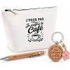 Coffret Cadeau J’peux pas je préfère le Café – Trousse, stylo bambou et porte-clés