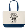 Grand Sac Cabas Fond Bleu J’peux pas je préfère mon Épagneul Breton