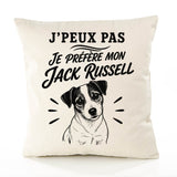 Housse de Coussin J’peux pas je préfère mon Jack Russell