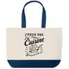 Grand Sac Cabas Fond Bleu J’peux pas j’ai Cuisine