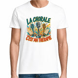 T-shirt Homme Blanc La chorale c'est ma thérapie