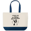 Grand Sac Cabas Fond Bleu J’peux pas je préfère mon Boston Terrier