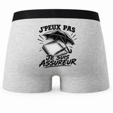 Boxer Homme J’peux pas je suis Assureur – Impression au dos