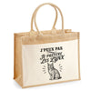 Sac Cabas Jute avec Poche J’peux pas je préfère les Lynx