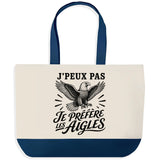 Grand Sac Cabas Fond Bleu J’peux pas je préfère les Aigles