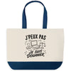 Grand Sac Cabas Fond Bleu J’peux pas je suis Douanier