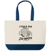 Grand Sac Cabas Fond Bleu J’peux pas j’ai Impôts