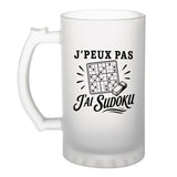 Verre à Bière J’peux pas j’ai Sudoku