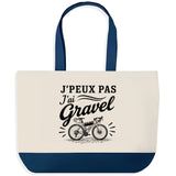 Grand Sac Cabas Fond Bleu J’peux pas j’ai Gravel
