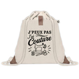 Sac à Dos avec Pochette Avant Beige J’peux pas j’ai couture J'peux pas minimaliste