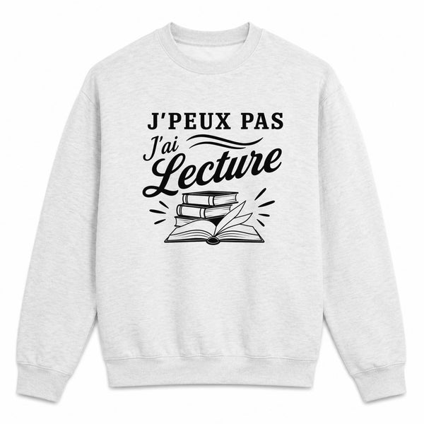 Sweat Gris Chiné J’peux pas j’ai Lecture