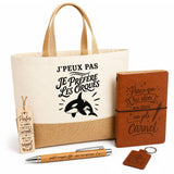 Coffret Cadeau J’peux pas je préfère les Orques – Sac jute, carnet, stylo, porte-clés et marque-page