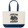 Grand Sac Cabas Fond Bleu J’peux pas je suis Banquier