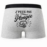Boxer Homme J’peux pas j’ai Plongée – Impression au dos