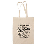 Tote Bag Beige J’peux pas j’ai Wakeboard
