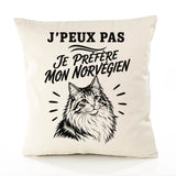Housse de Coussin J’peux pas je préfère mon Norvégien
