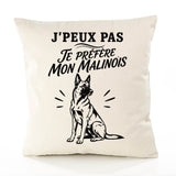 Housse de Coussin J’peux pas je préfère mon Malinois