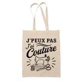 Tote Bag Beige J’peux pas j’ai couture J'peux pas minimaliste