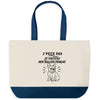 Grand Sac Cabas Fond Bleu J’peux pas je préfère mon Bulldog Français
