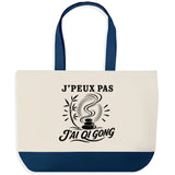Grand Sac Cabas Fond Bleu J’peux pas j’ai Qi gong