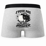 Boxer Homme J’peux pas je suis Huissier – Impression au dos