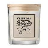 Bougie Parfumée Vanille J’peux pas je préfère les Dauphins
