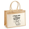 Sac Cabas Jute avec Poche J’peux pas je préfère mon Spitz