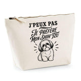 Trousse Beige J’peux pas je préfère mon Shih Tzu